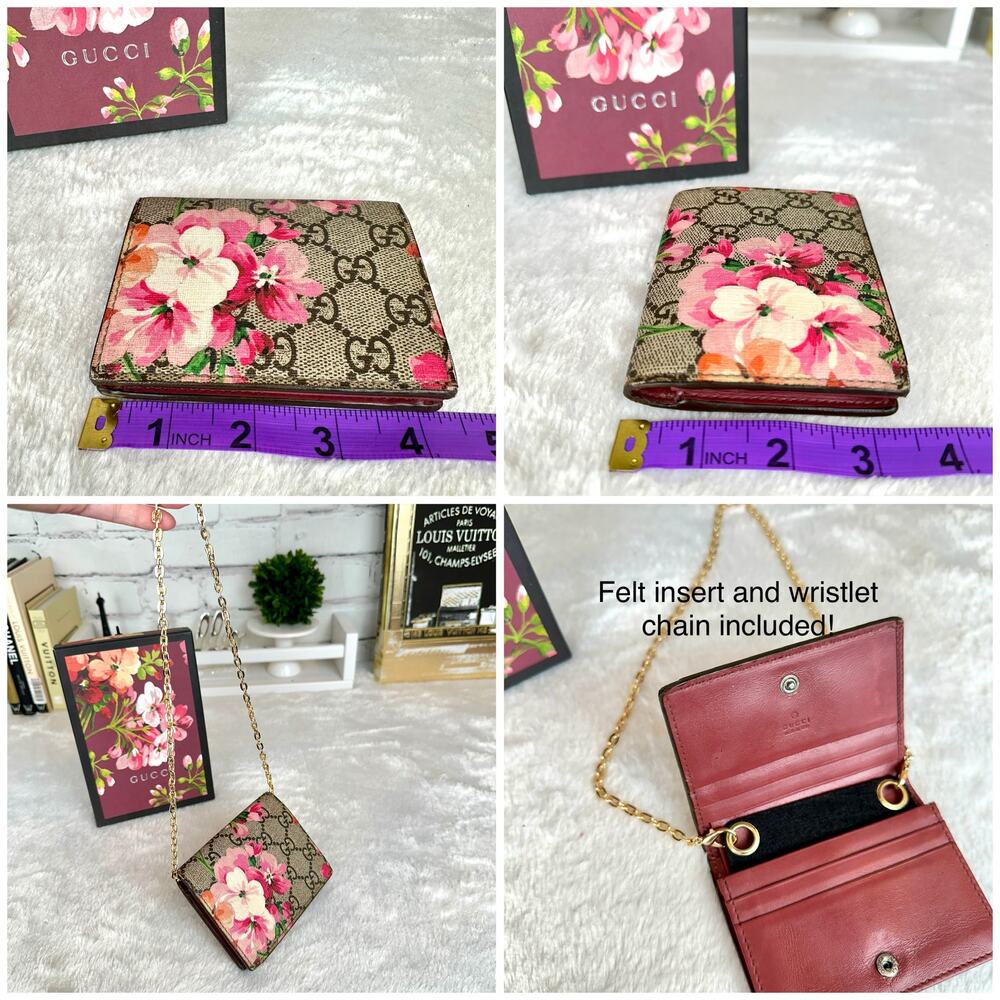 Gucci Flora Compact Wallet, Wristlet clutch GOOD USED! BEAUTIFUL! With chain - Picture 16 of 16